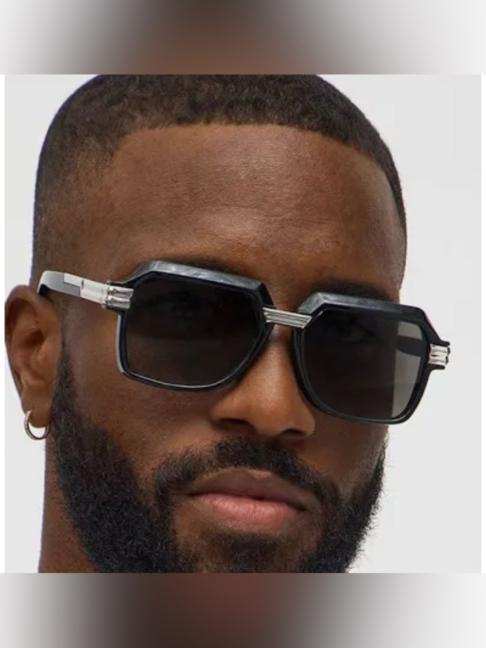 NWT NovaMen DRIFT AWAY SQUARE FRAME COLORED LENS SUNGLASSES- black/Smoke